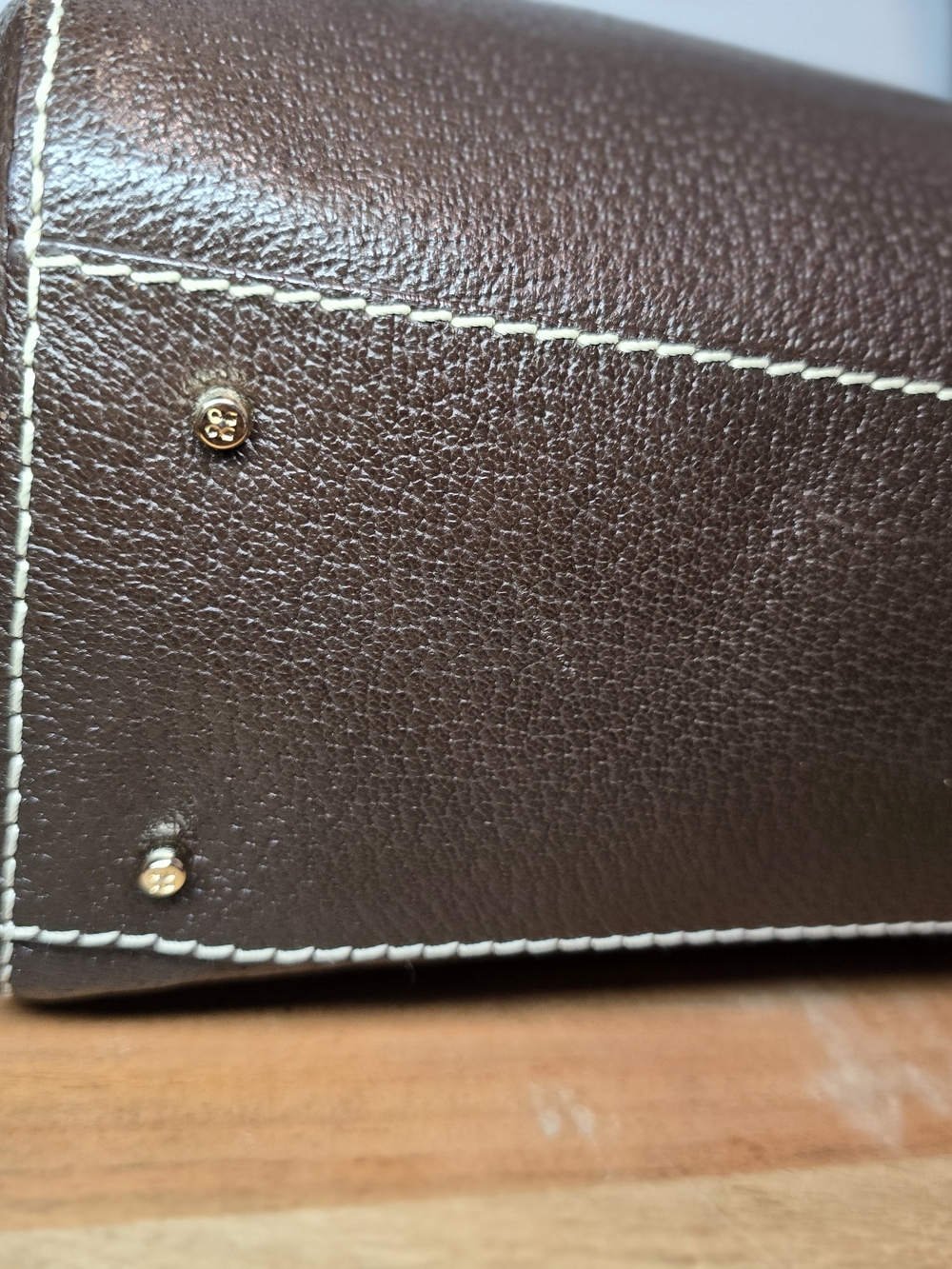 kate spade Vintage Brown Pebbled Leather Satchel with Gold Hardware - Picture 13 of 16